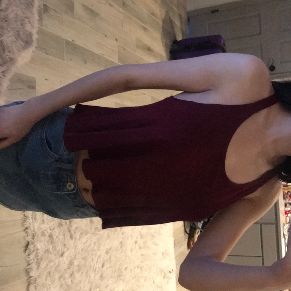 Maroon top